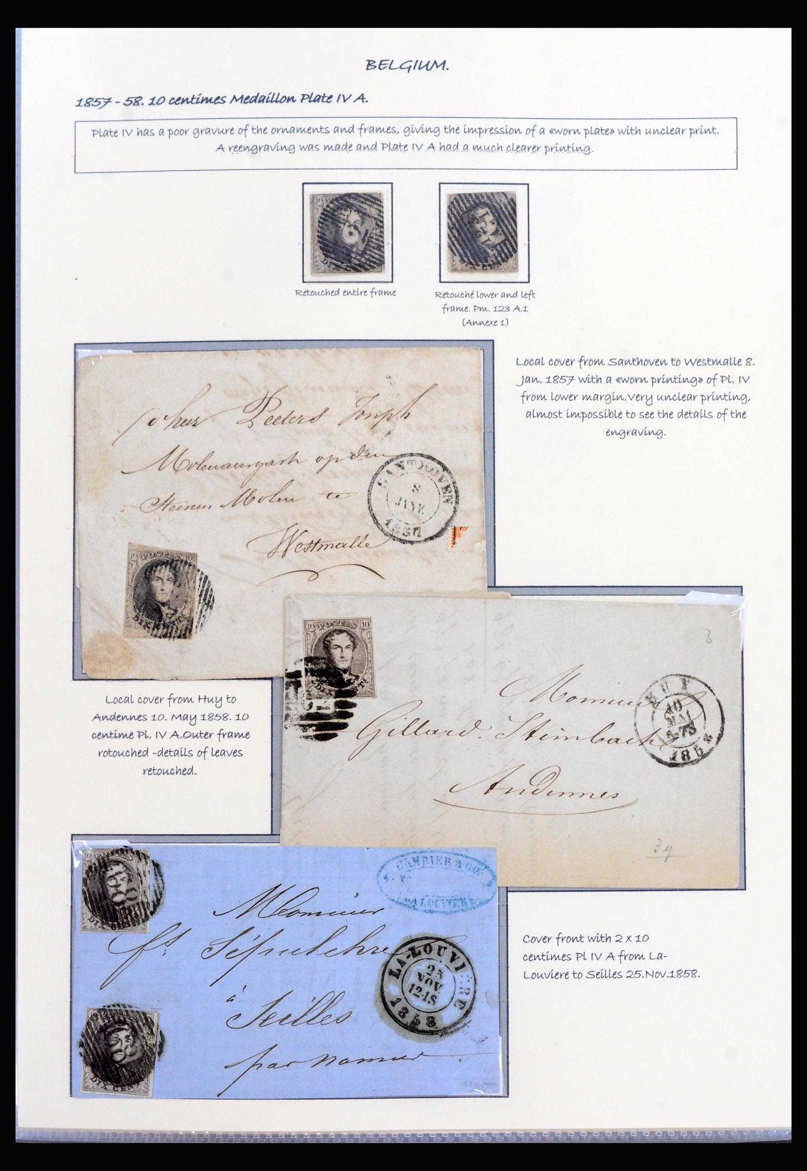 40240 0008 - Stamp collection 40240 Belgium exhibition collection 1849-1863.