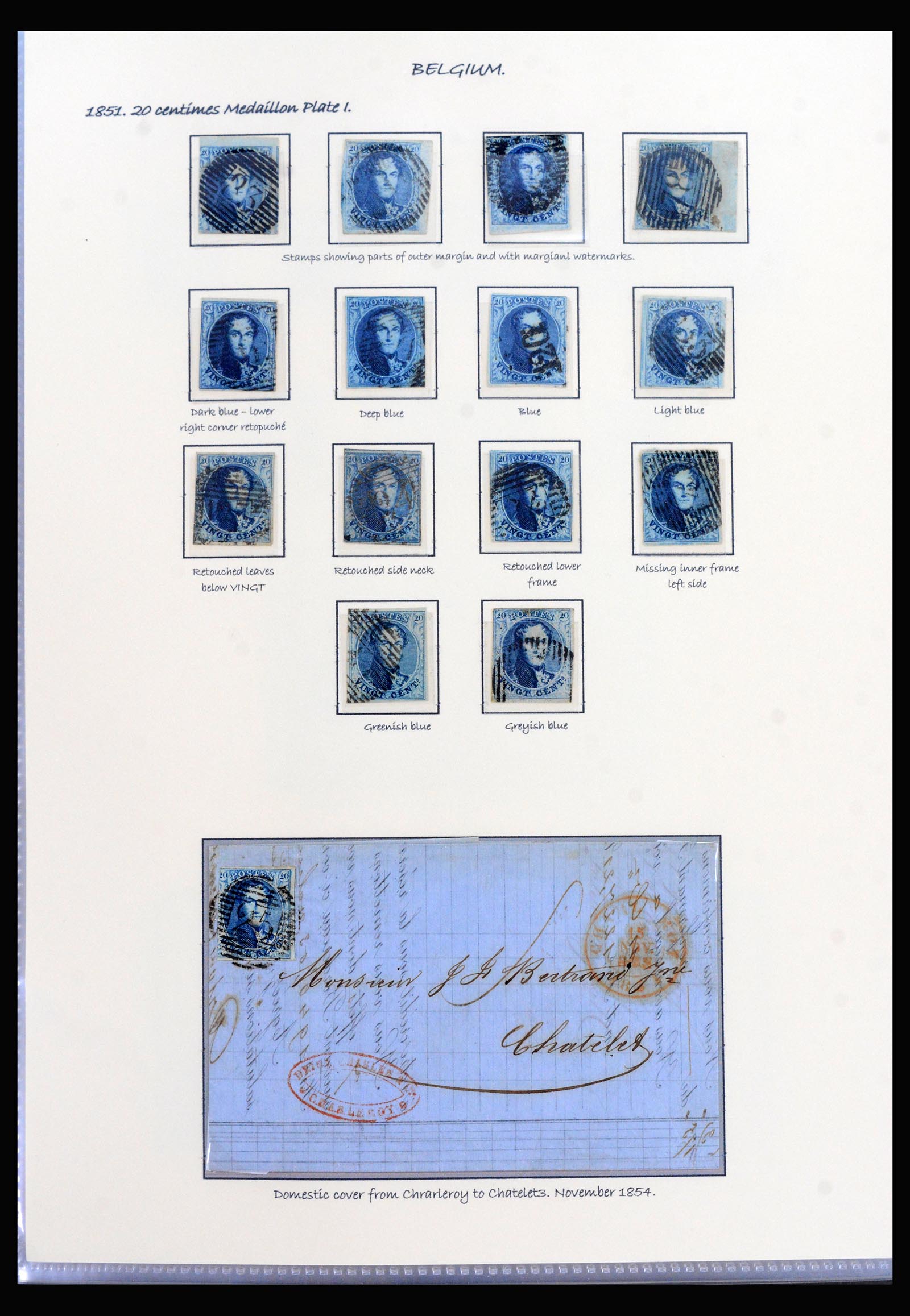 40240 0012 - Stamp collection 40240 Belgium exhibition collection 1849-1863.