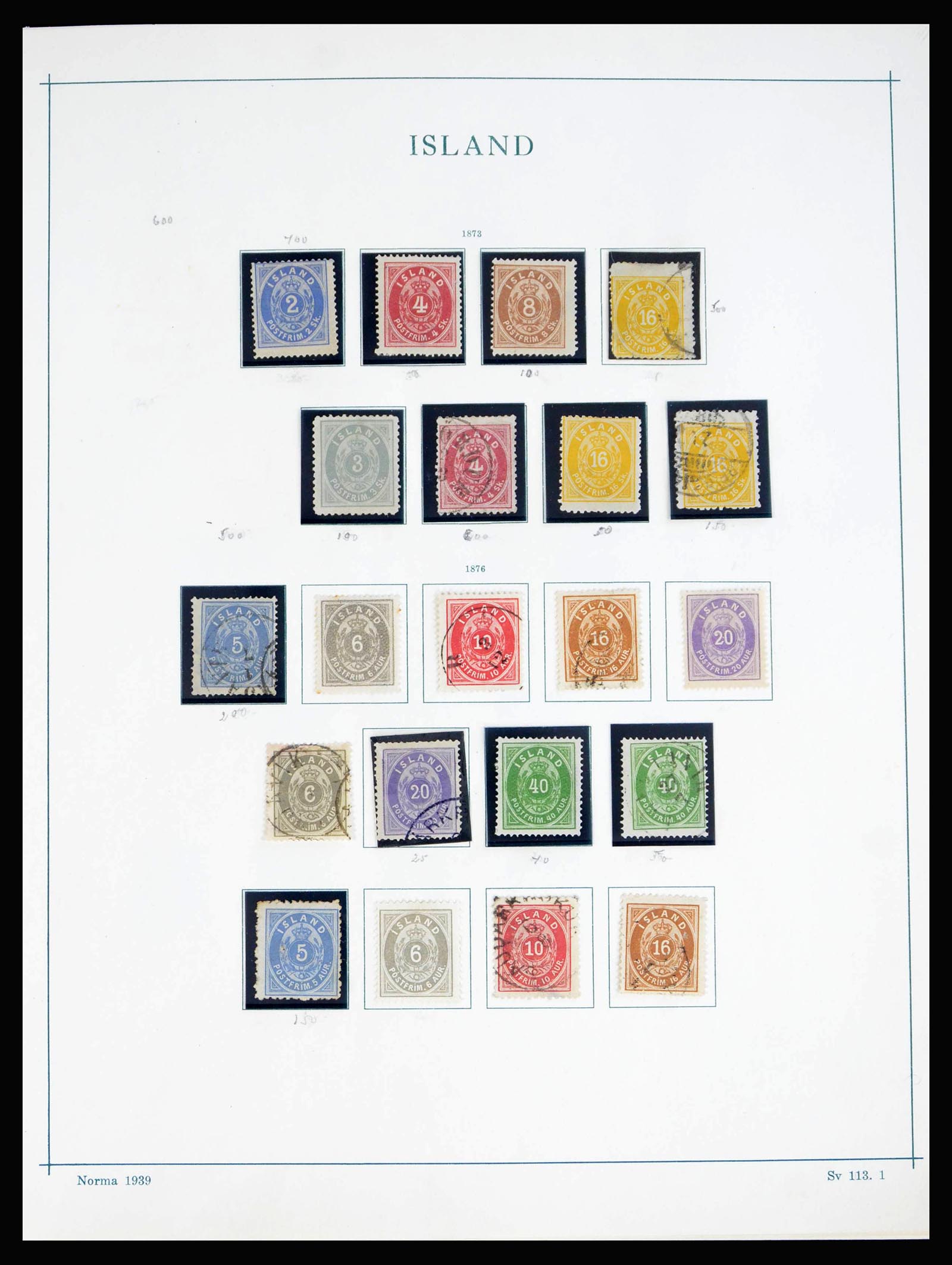 40255 0001 - Stamp collection 40255 Iceland 1873-1967.