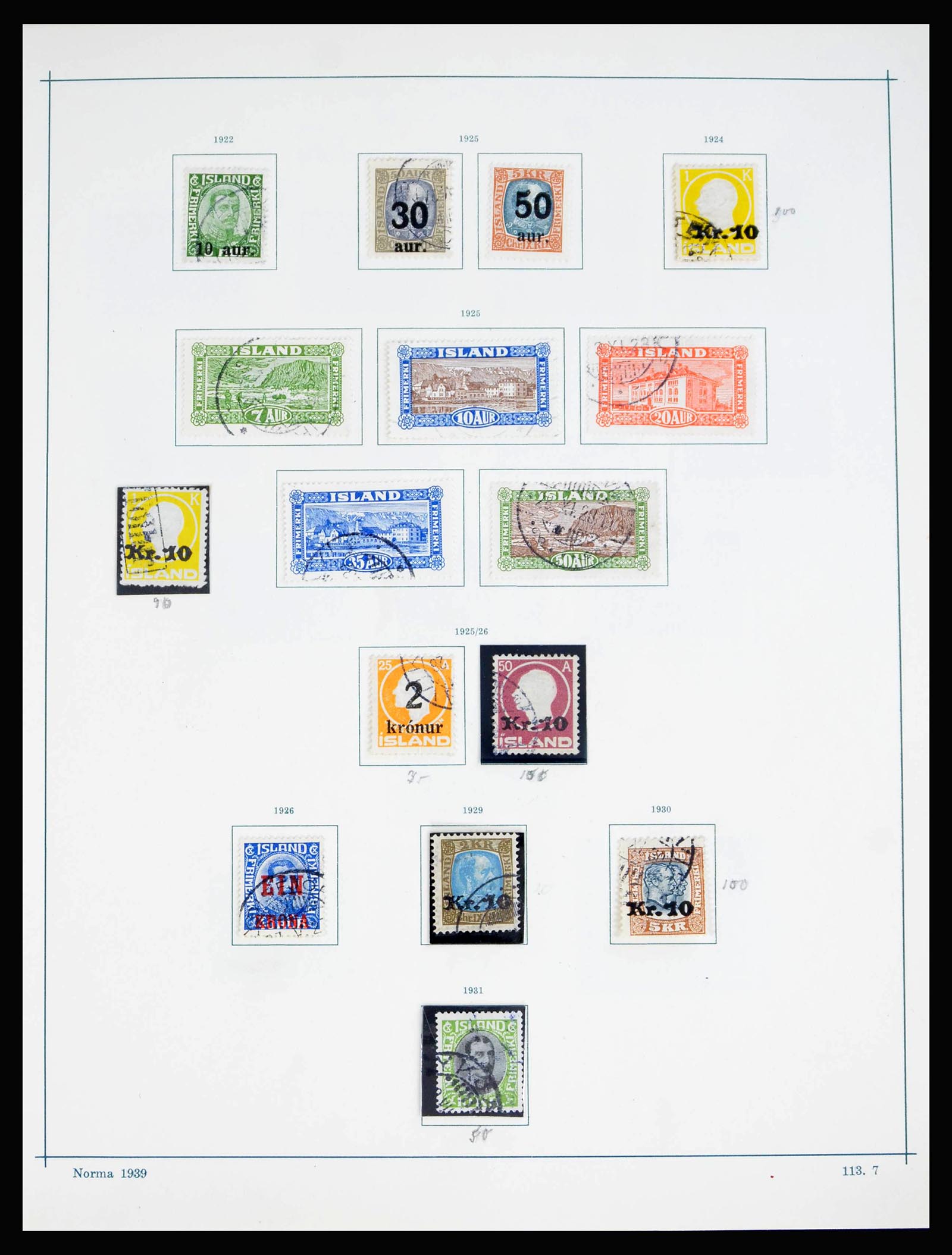 40255 0007 - Stamp collection 40255 Iceland 1873-1967.