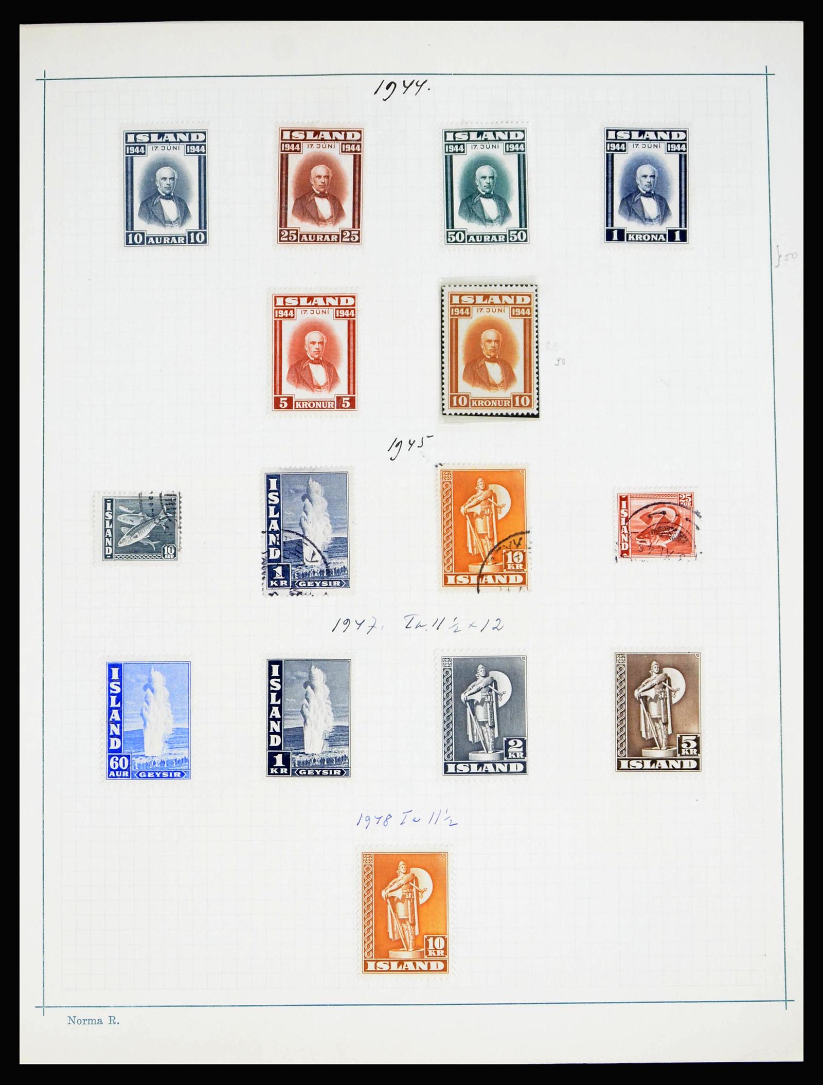 40255 0014 - Stamp collection 40255 Iceland 1873-1967.