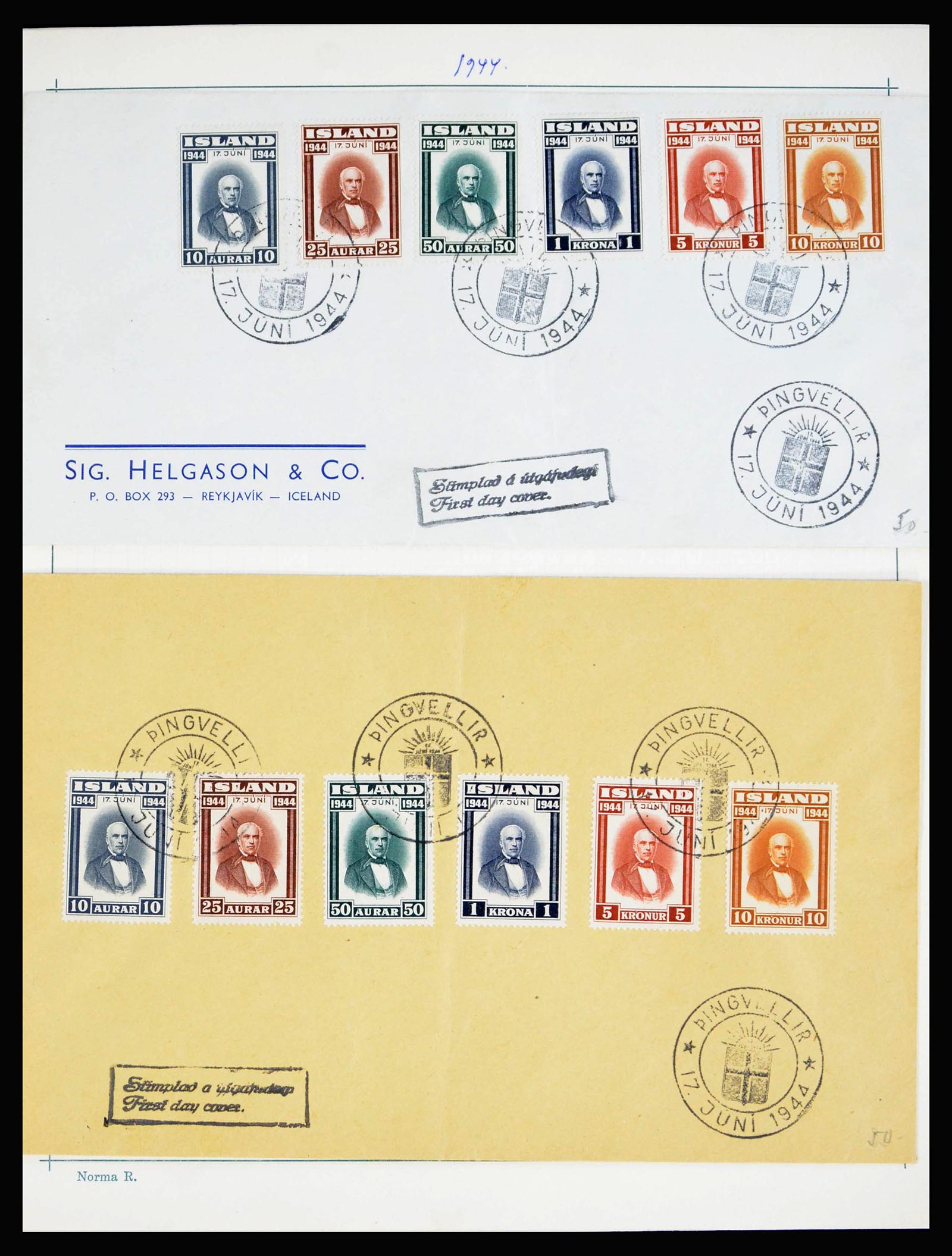 40255 0015 - Stamp collection 40255 Iceland 1873-1967.