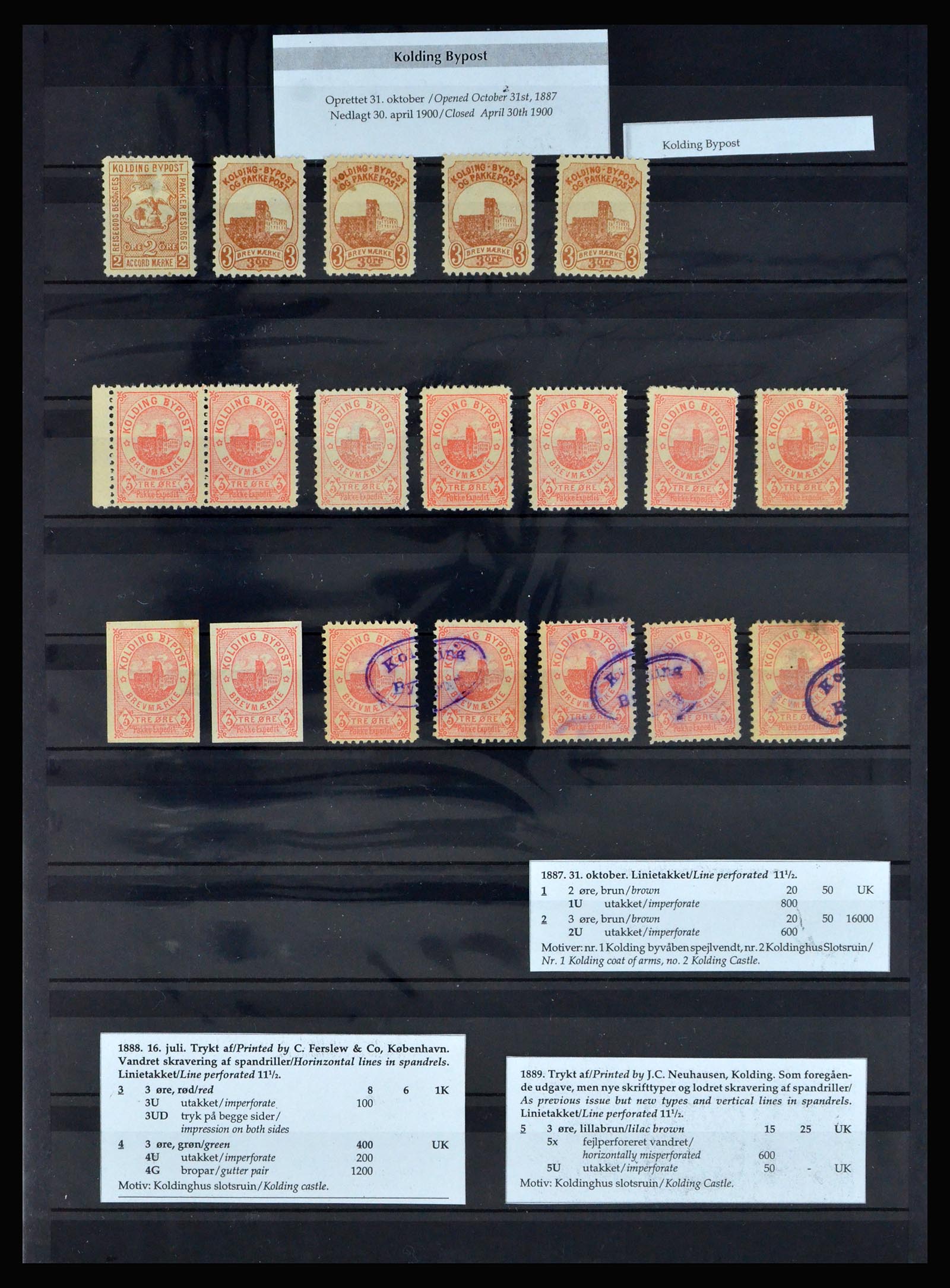 40259 0014 - Stamp collection 40259 Denmark local post 1879-1900.