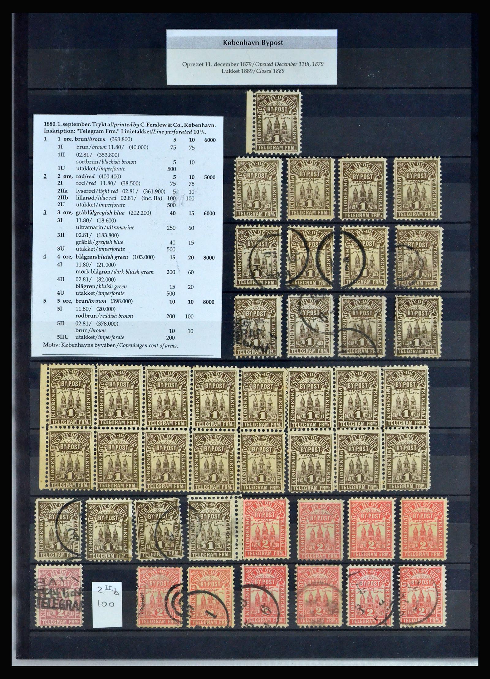 40259 0015 - Stamp collection 40259 Denmark local post 1879-1900.