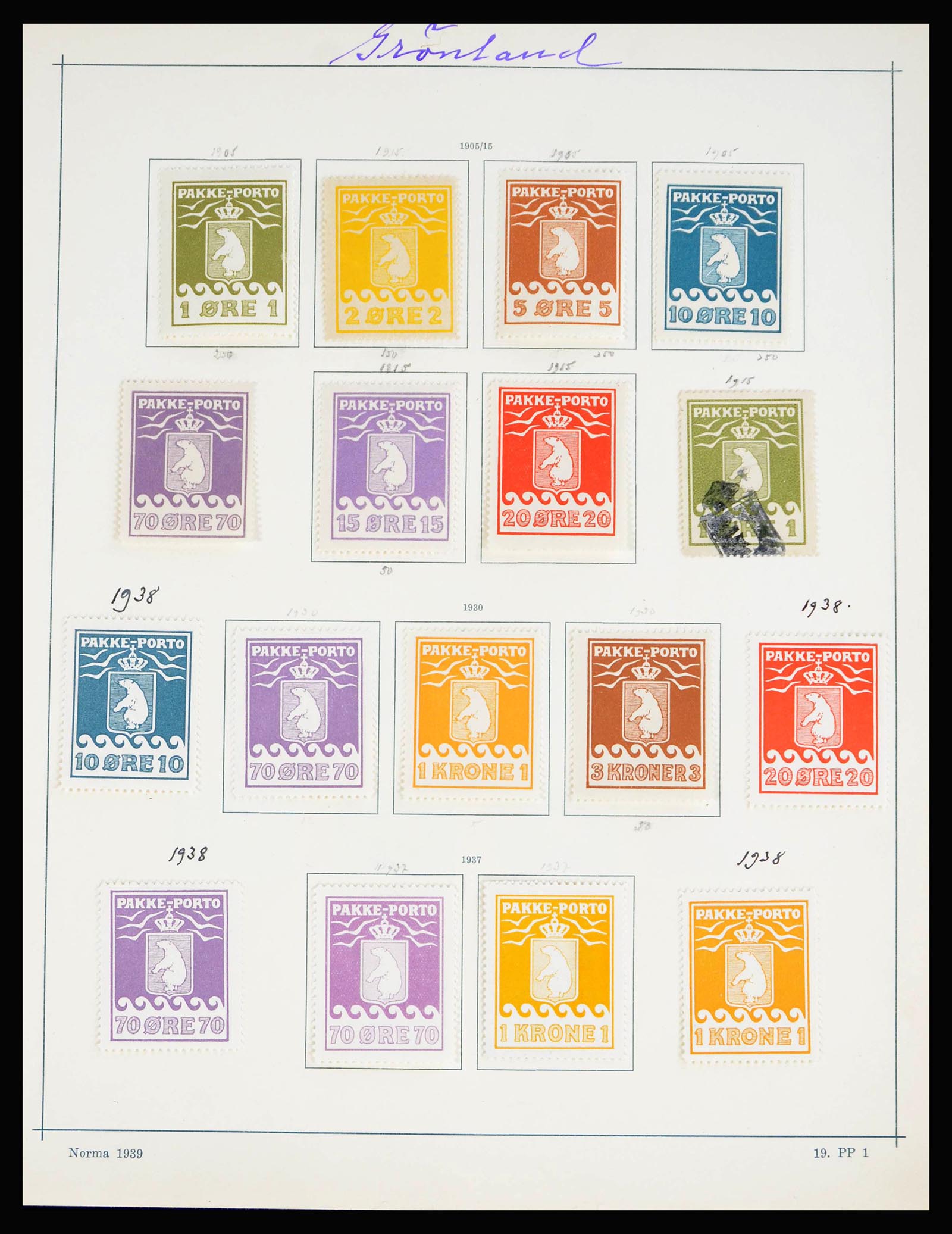 40272 0001 - Stamp collection 40272 Greenland complete 1905-1956.