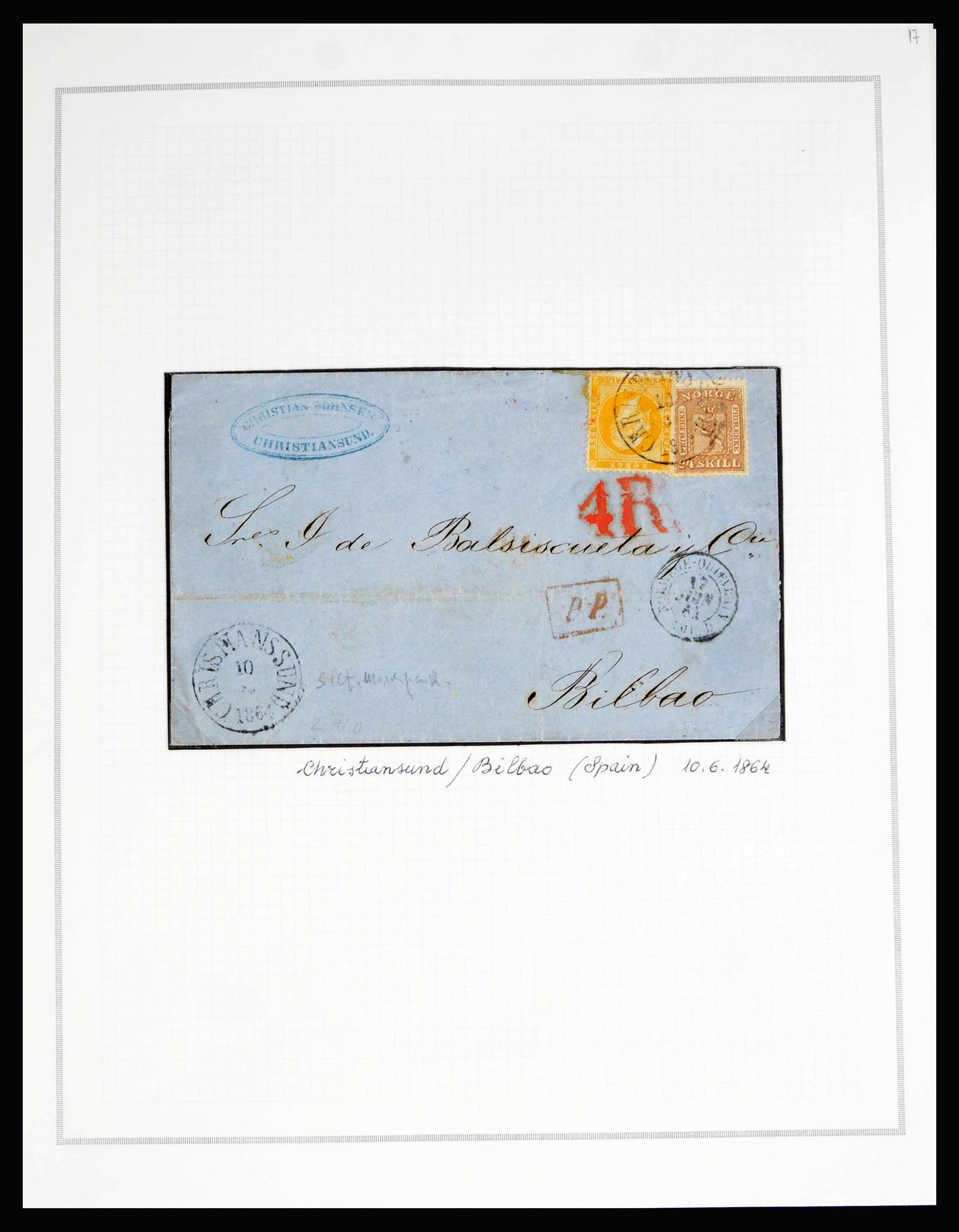 40274 0001 - Stamp collection 40274 Norway classic covers 1857-1864.