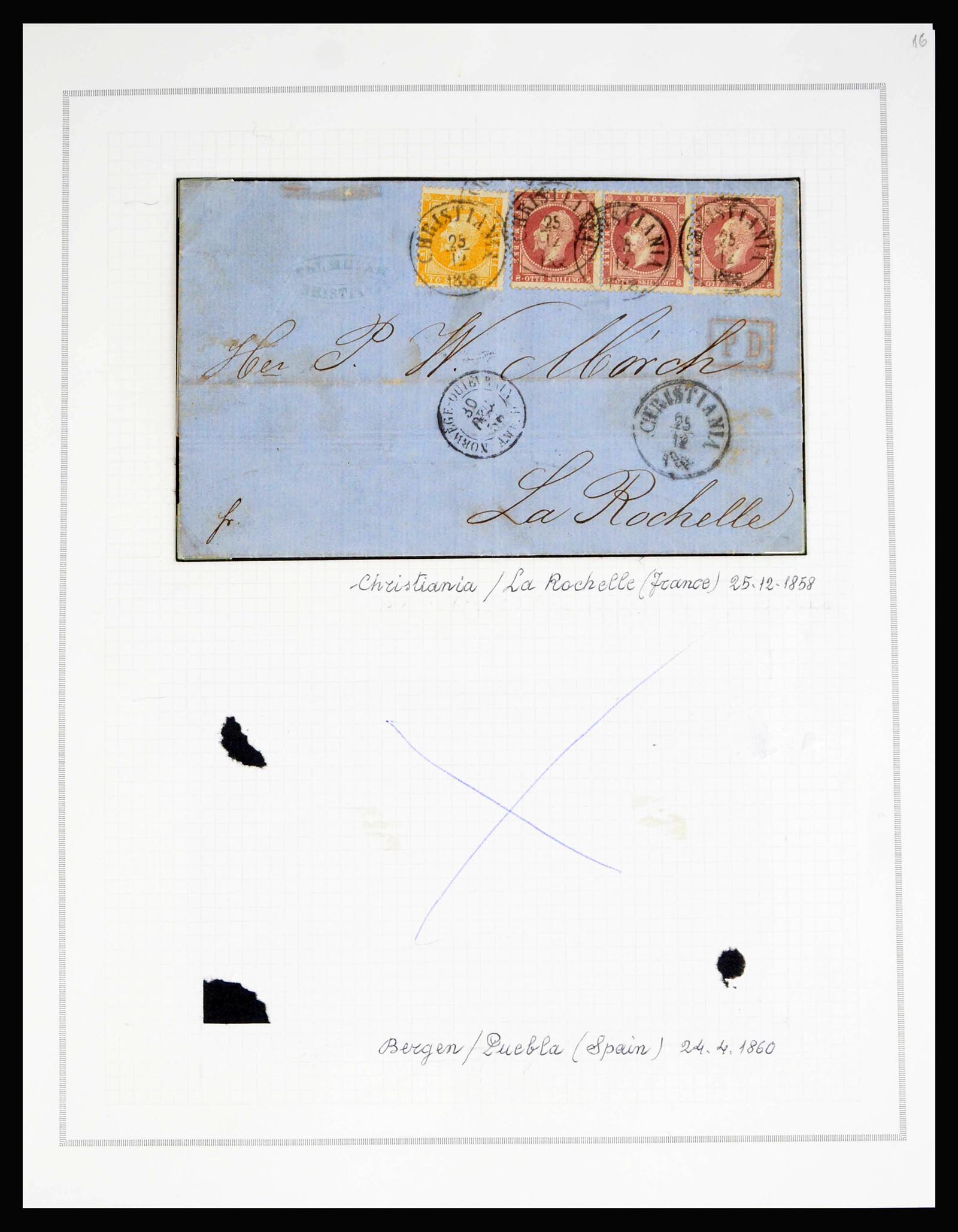 40274 0002 - Stamp collection 40274 Norway classic covers 1857-1864.