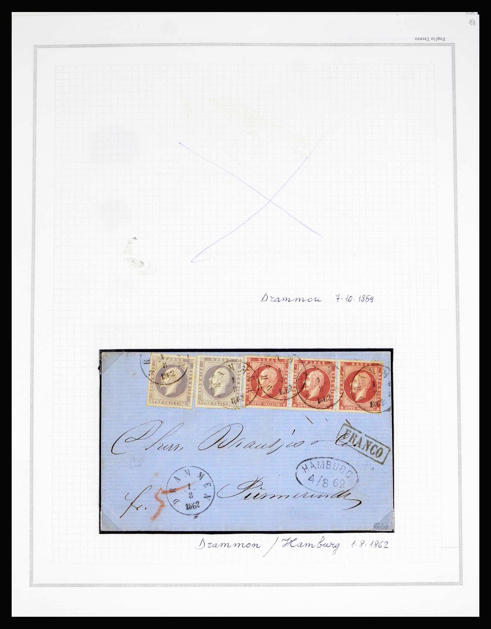 40274 0003 - Stamp collection 40274 Norway classic covers 1857-1864.