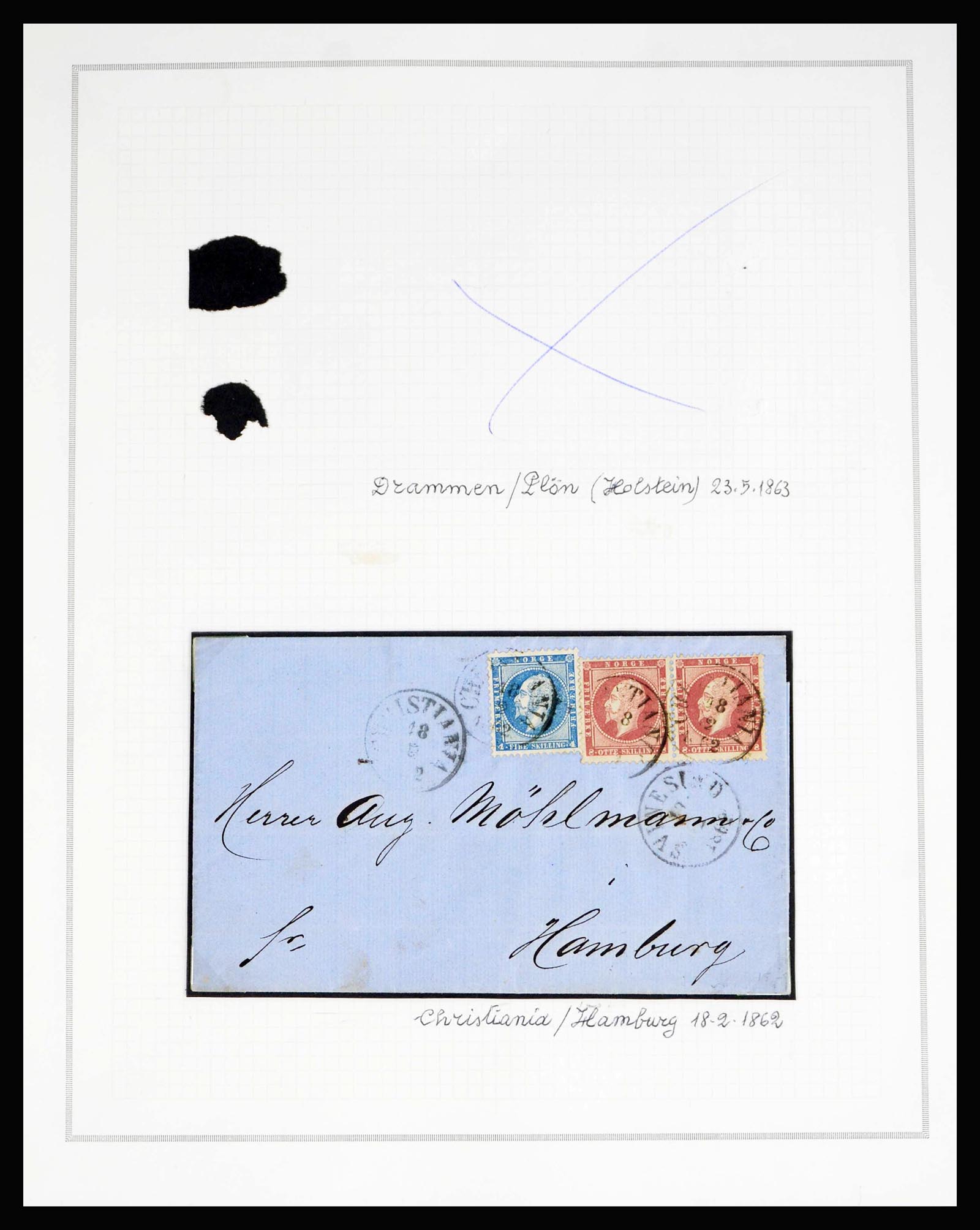 40274 0004 - Stamp collection 40274 Norway classic covers 1857-1864.