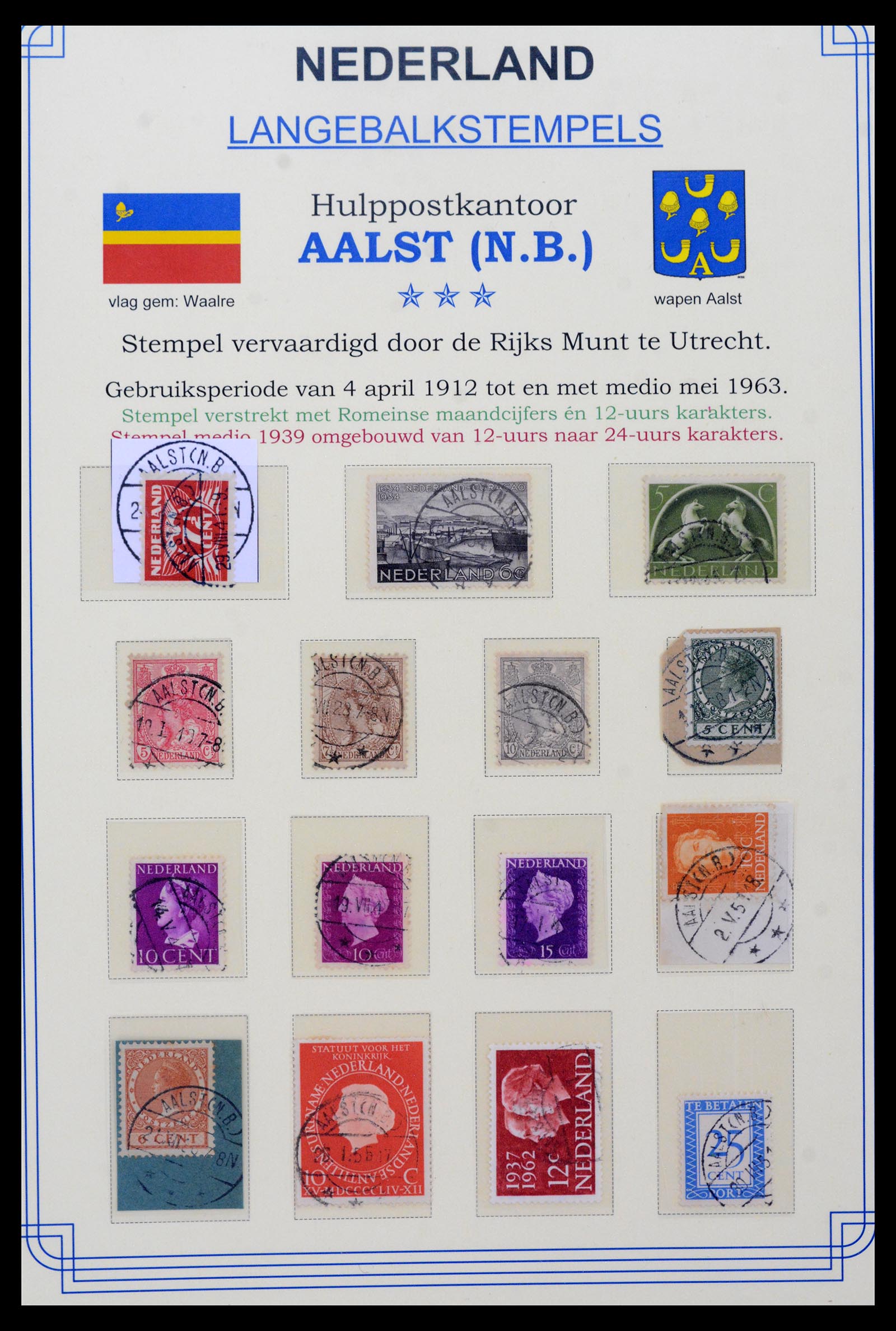 40345 0004 - Stamp collection 40345 Netherlands cancellations 1900-1935.