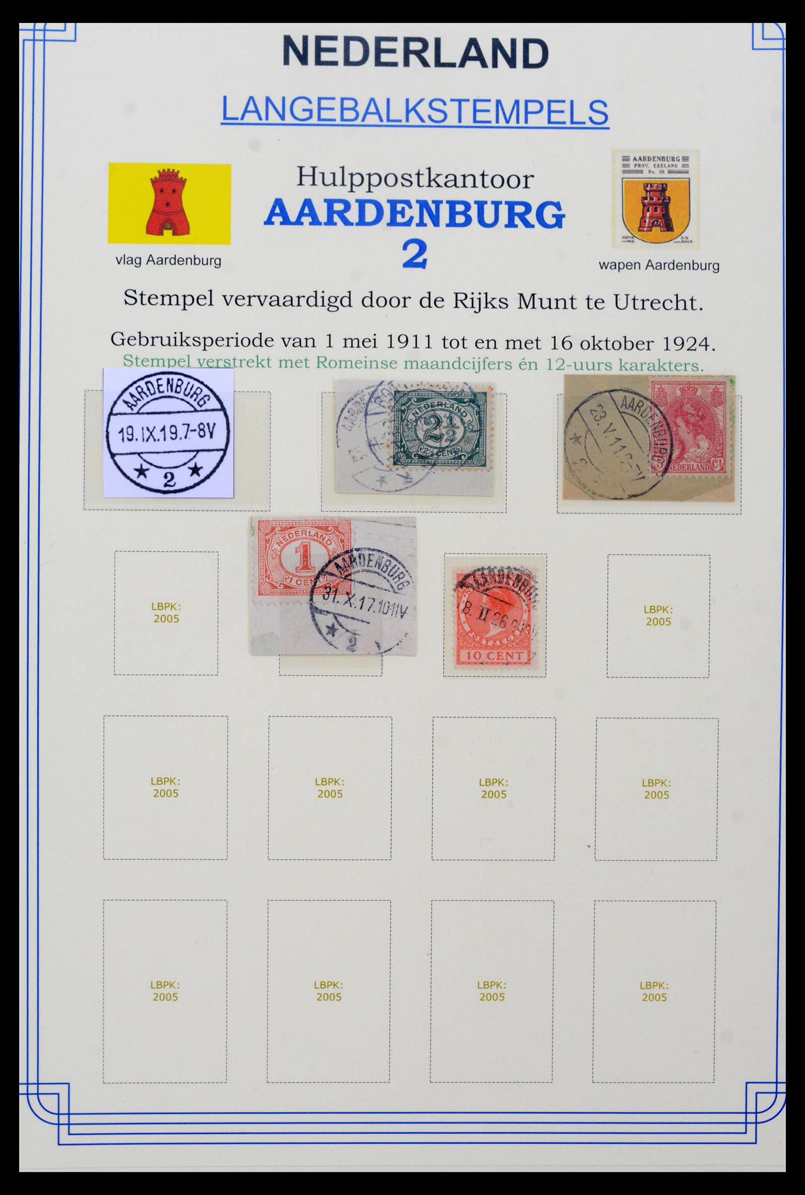 40345 0008 - Stamp collection 40345 Netherlands cancellations 1900-1935.