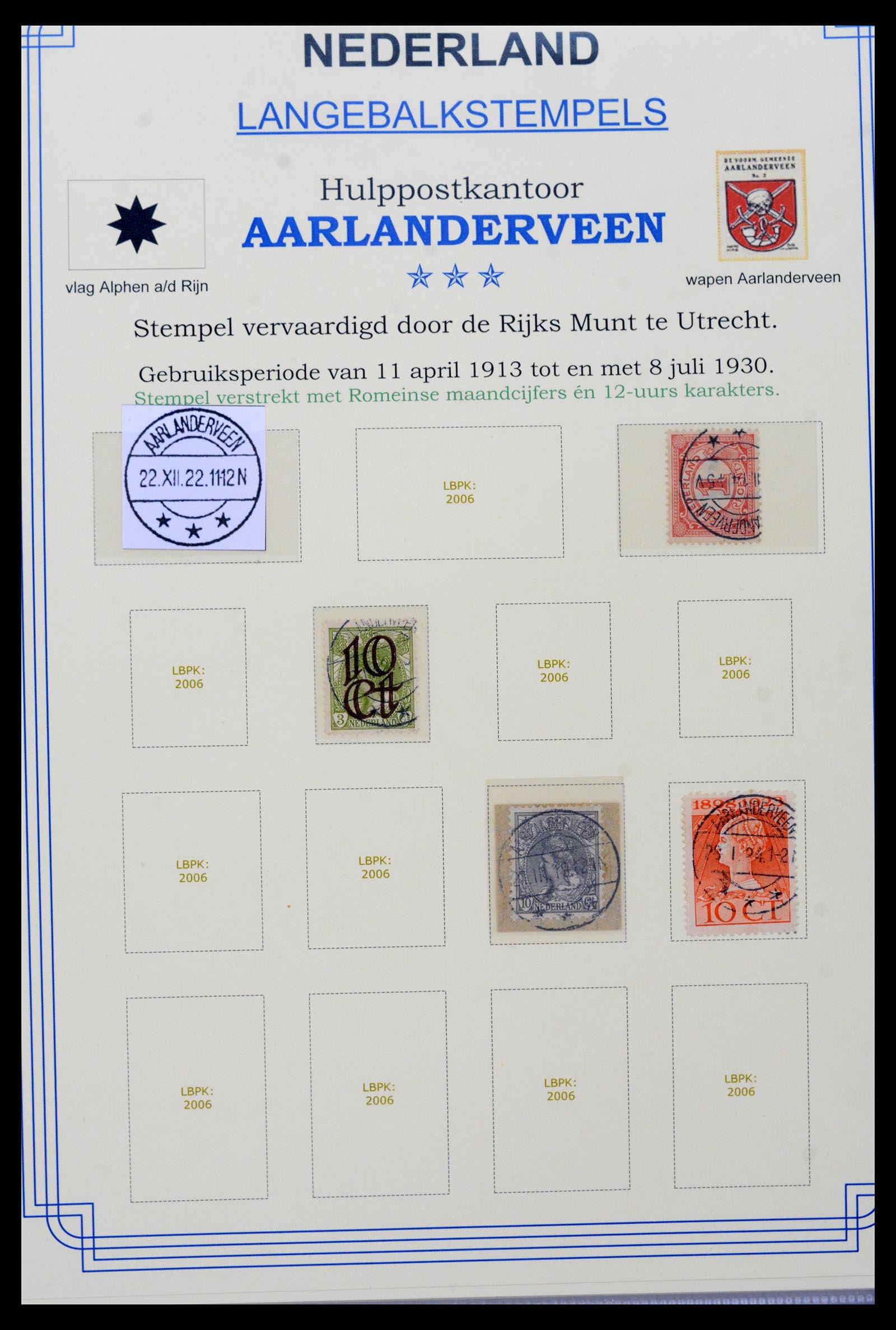 40345 0009 - Stamp collection 40345 Netherlands cancellations 1900-1935.