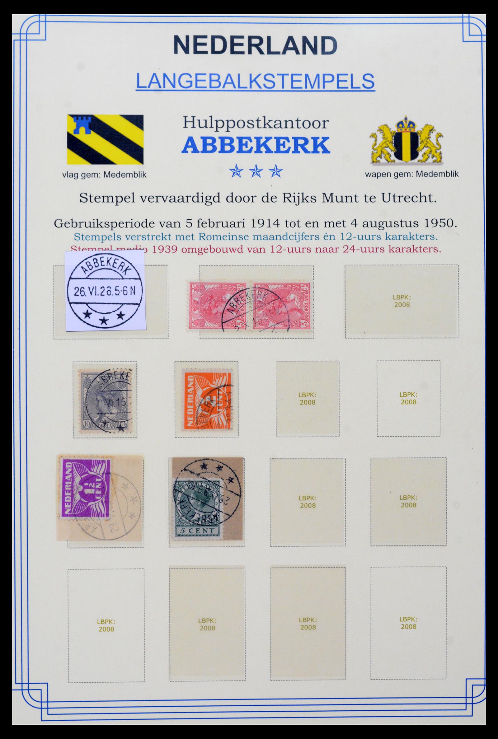 40345 0011 - Stamp collection 40345 Netherlands cancellations 1900-1935.