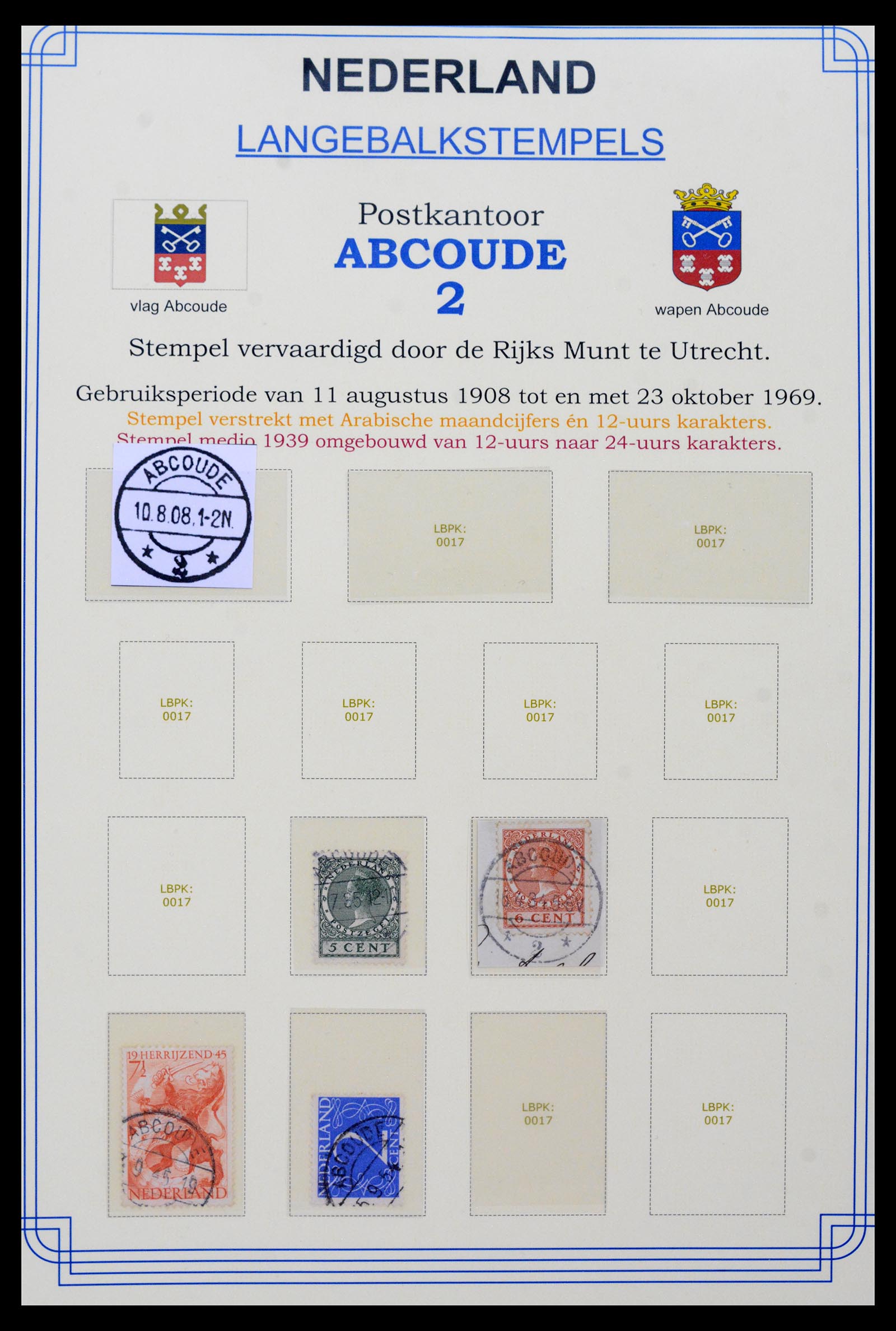 40345 0015 - Stamp collection 40345 Netherlands cancellations 1900-1935.