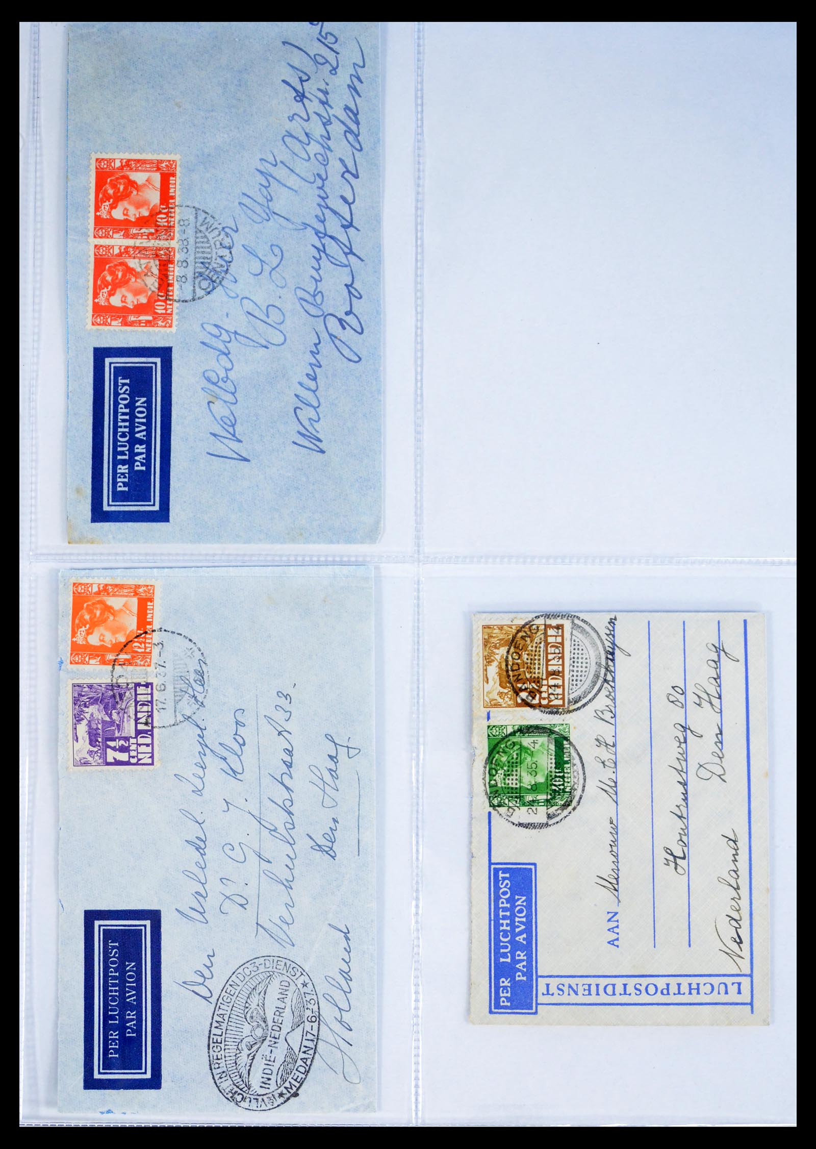 40398 0011 - Postzegel verzameling 40398 Nederlands Indië brieven 1928-1948.