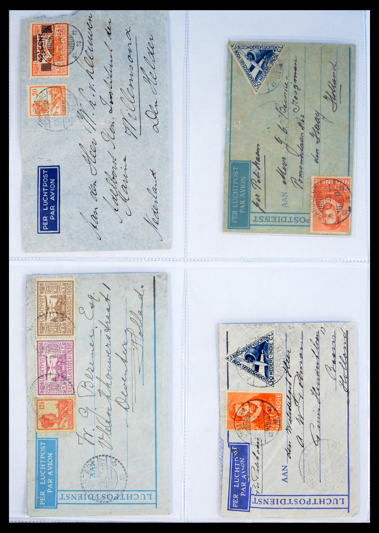 40398 0013 - Postzegel verzameling 40398 Nederlands Indië brieven 1928-1948.