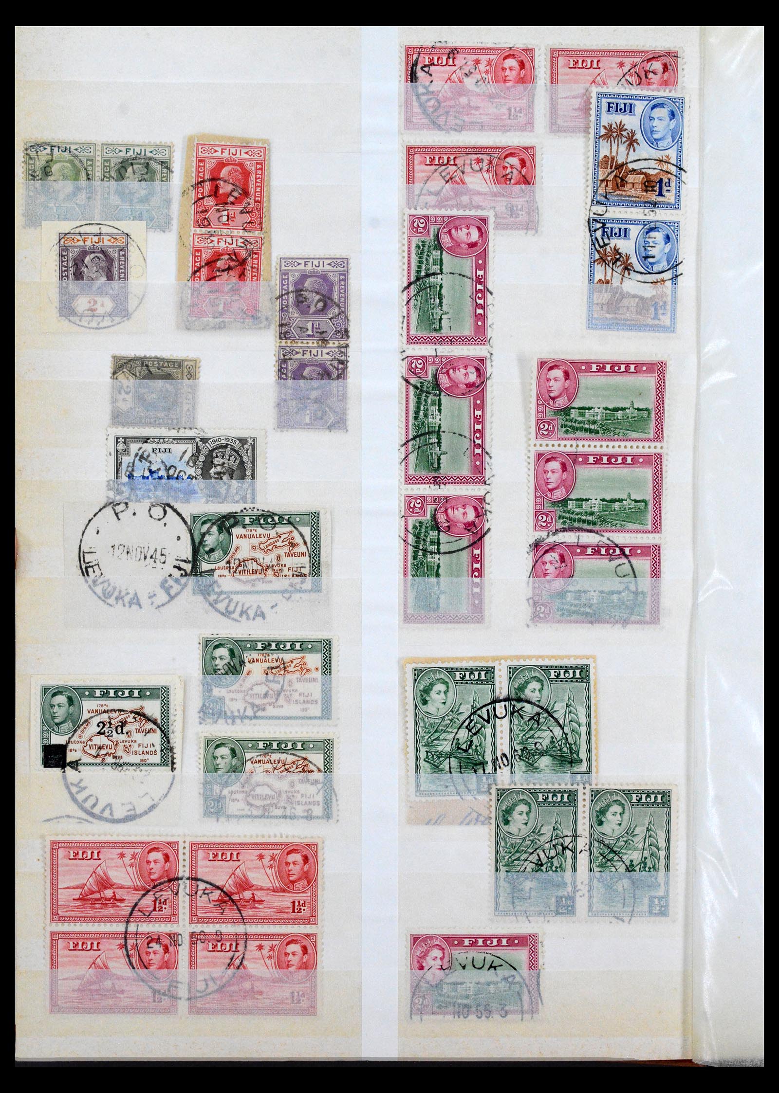 40461 0001 - Stamp collection 40461 Fiji cancels 1930-1965.