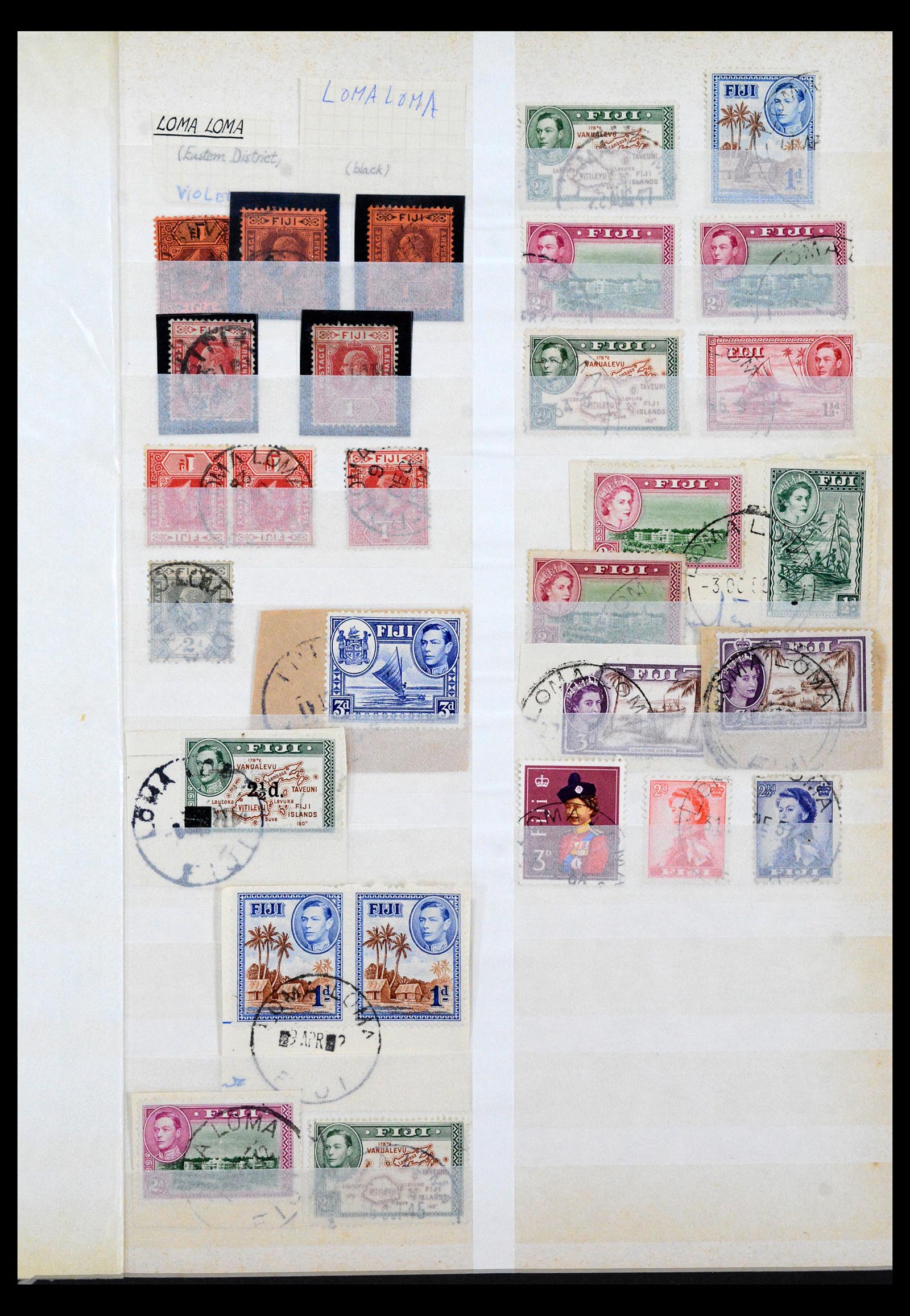 40461 0005 - Stamp collection 40461 Fiji cancels 1930-1965.