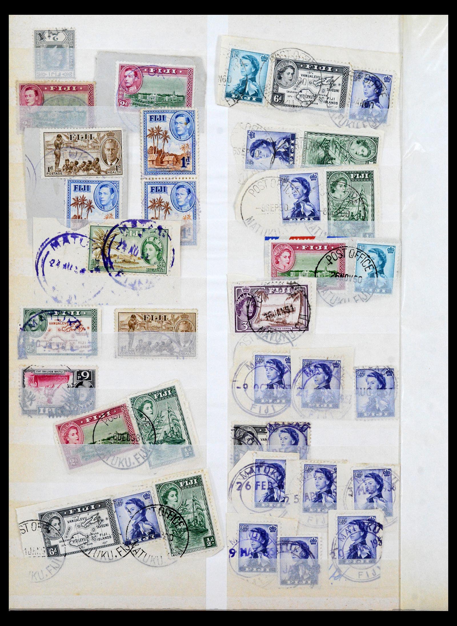 40461 0010 - Stamp collection 40461 Fiji cancels 1930-1965.