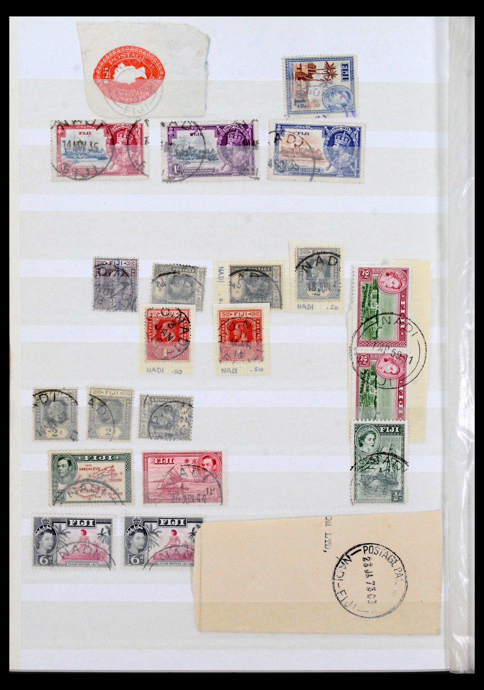 40461 0014 - Stamp collection 40461 Fiji cancels 1930-1965.