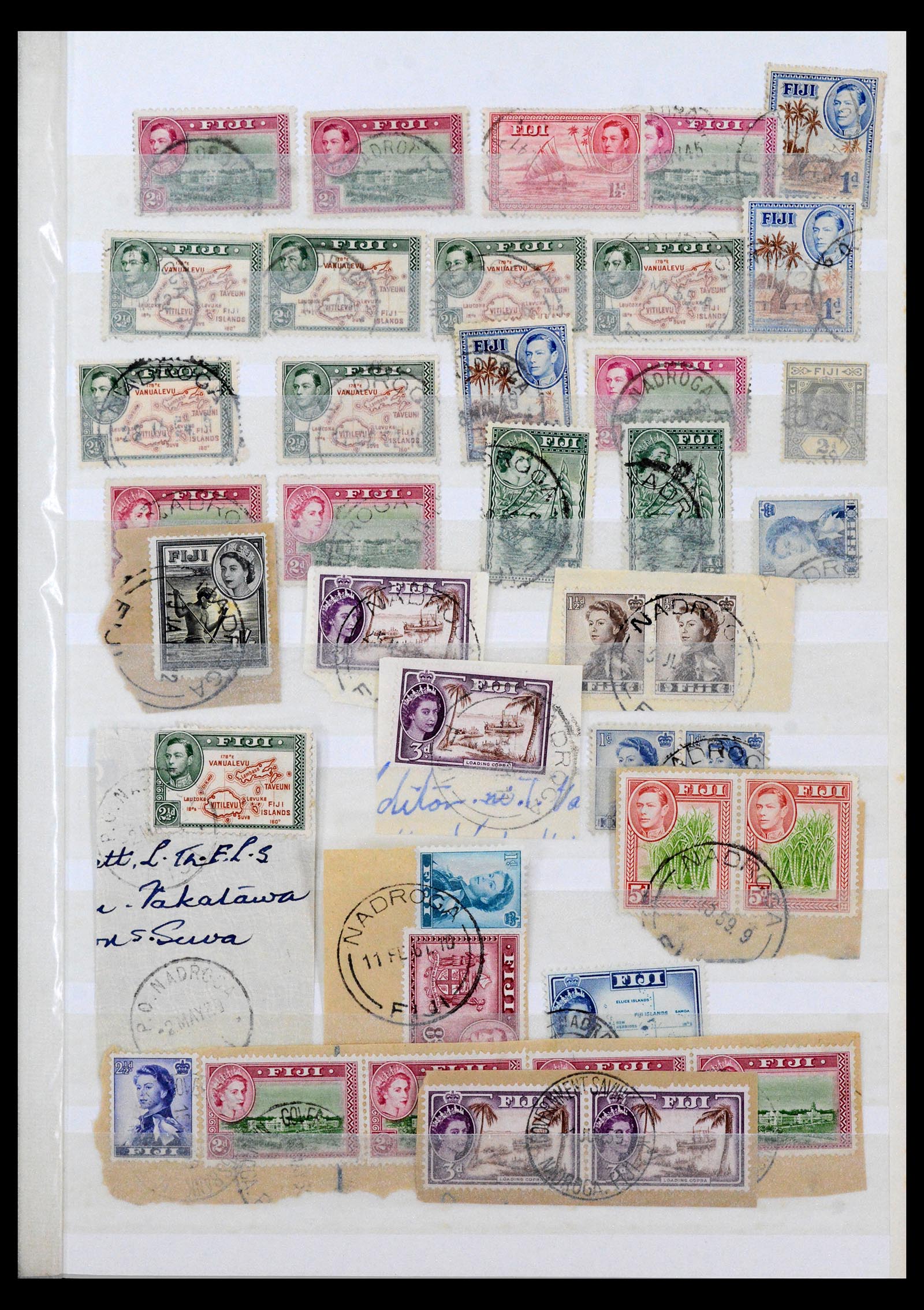 40461 0016 - Stamp collection 40461 Fiji cancels 1930-1965.