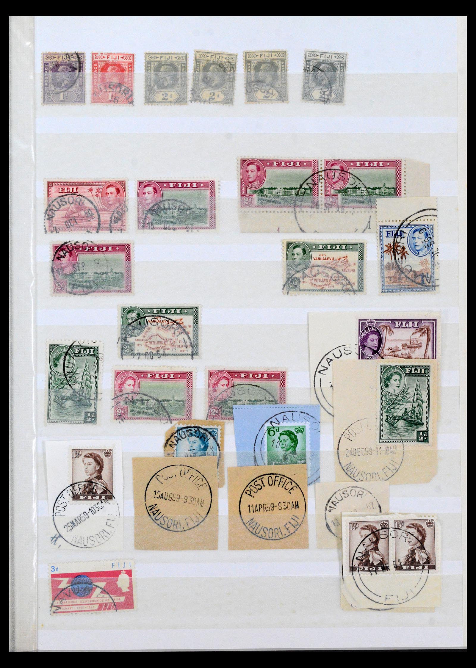 40461 0020 - Stamp collection 40461 Fiji cancels 1930-1965.