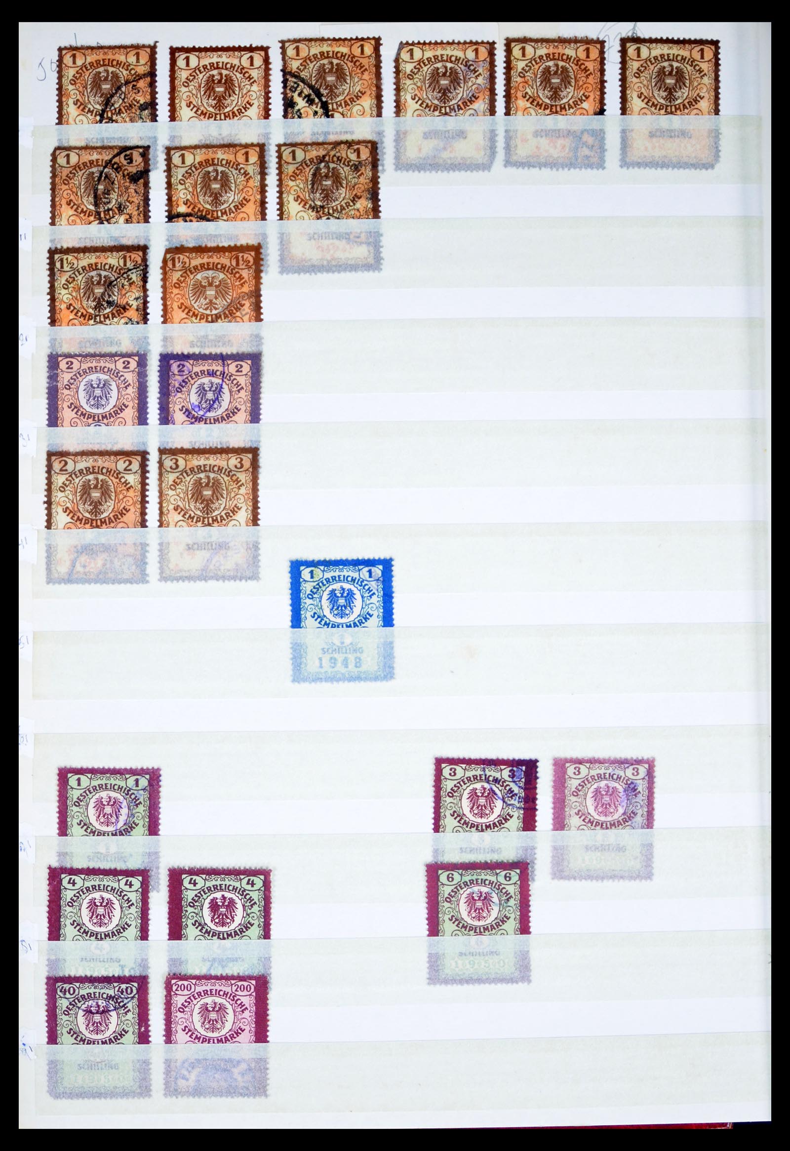 40466 0006 - Stamp collection 40466 Austria fiscal.