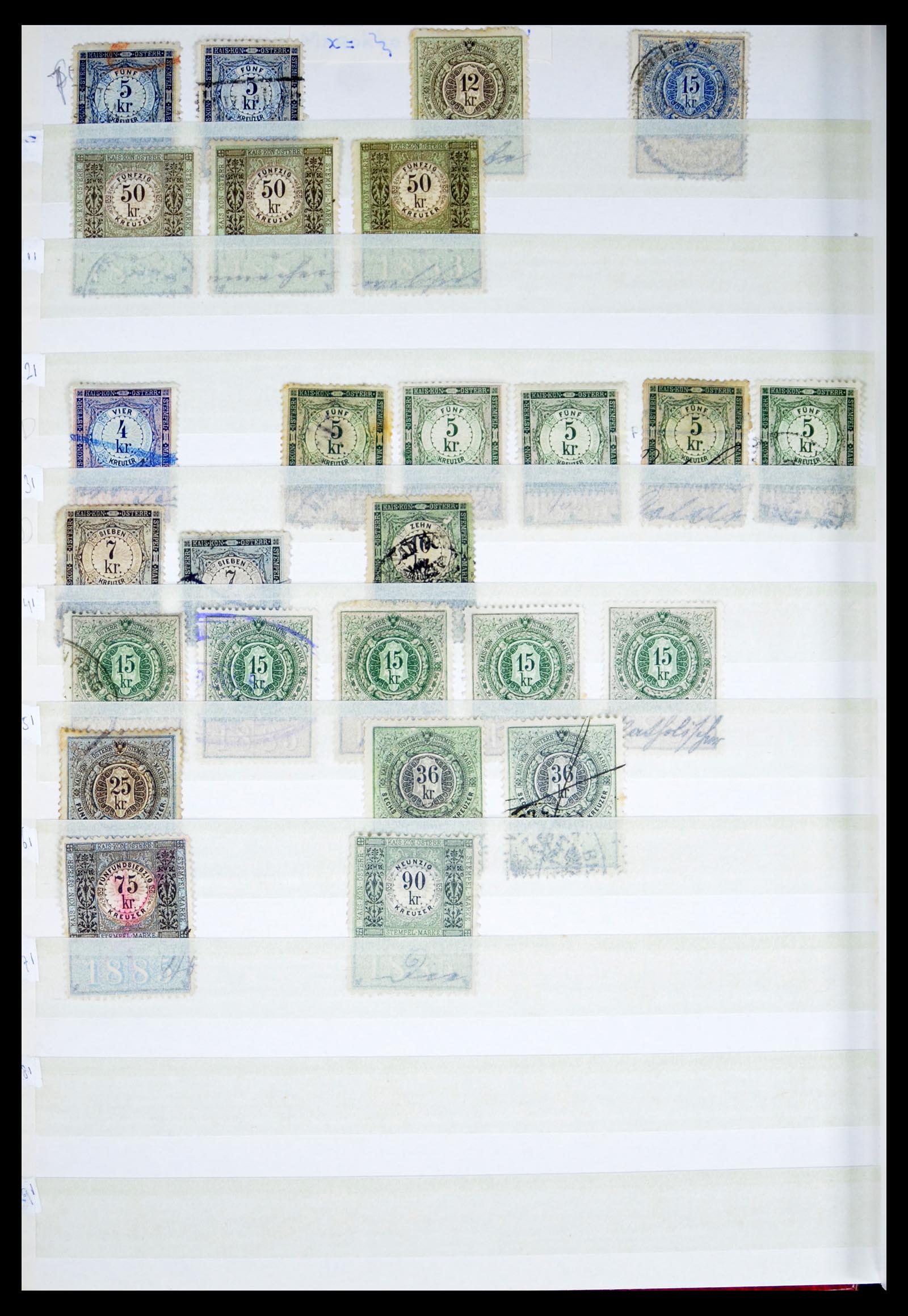 40466 0008 - Stamp collection 40466 Austria fiscal.