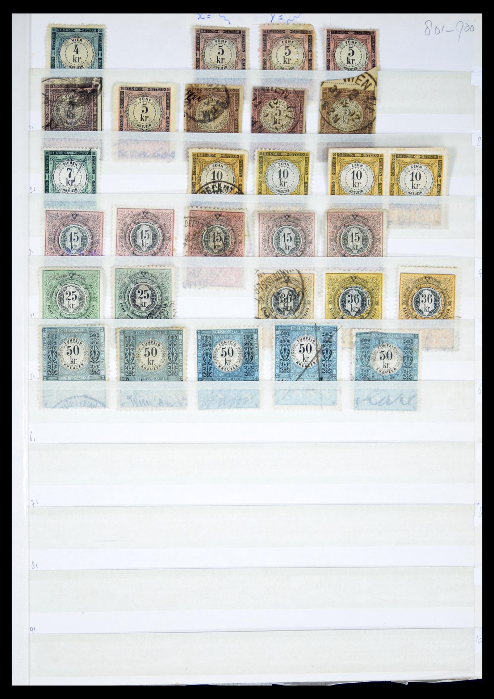 40466 0009 - Stamp collection 40466 Austria fiscal.