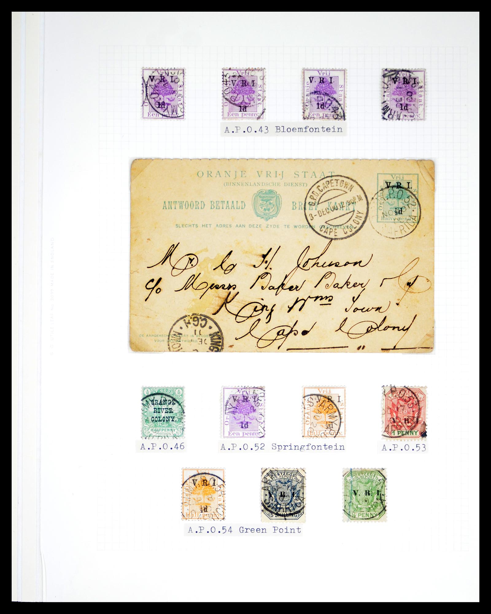 40496 0011 - Postzegel verzameling 40496 Zuid Afrika boerenoorlog 1900-1902.