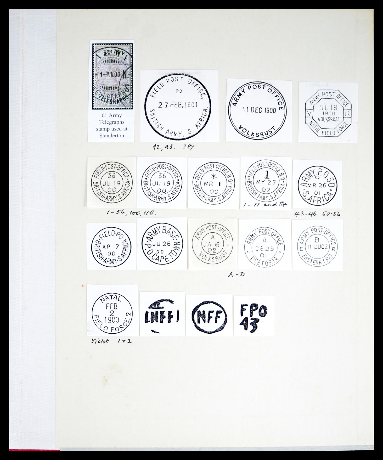 40496 0015 - Postzegel verzameling 40496 Zuid Afrika boerenoorlog 1900-1902.