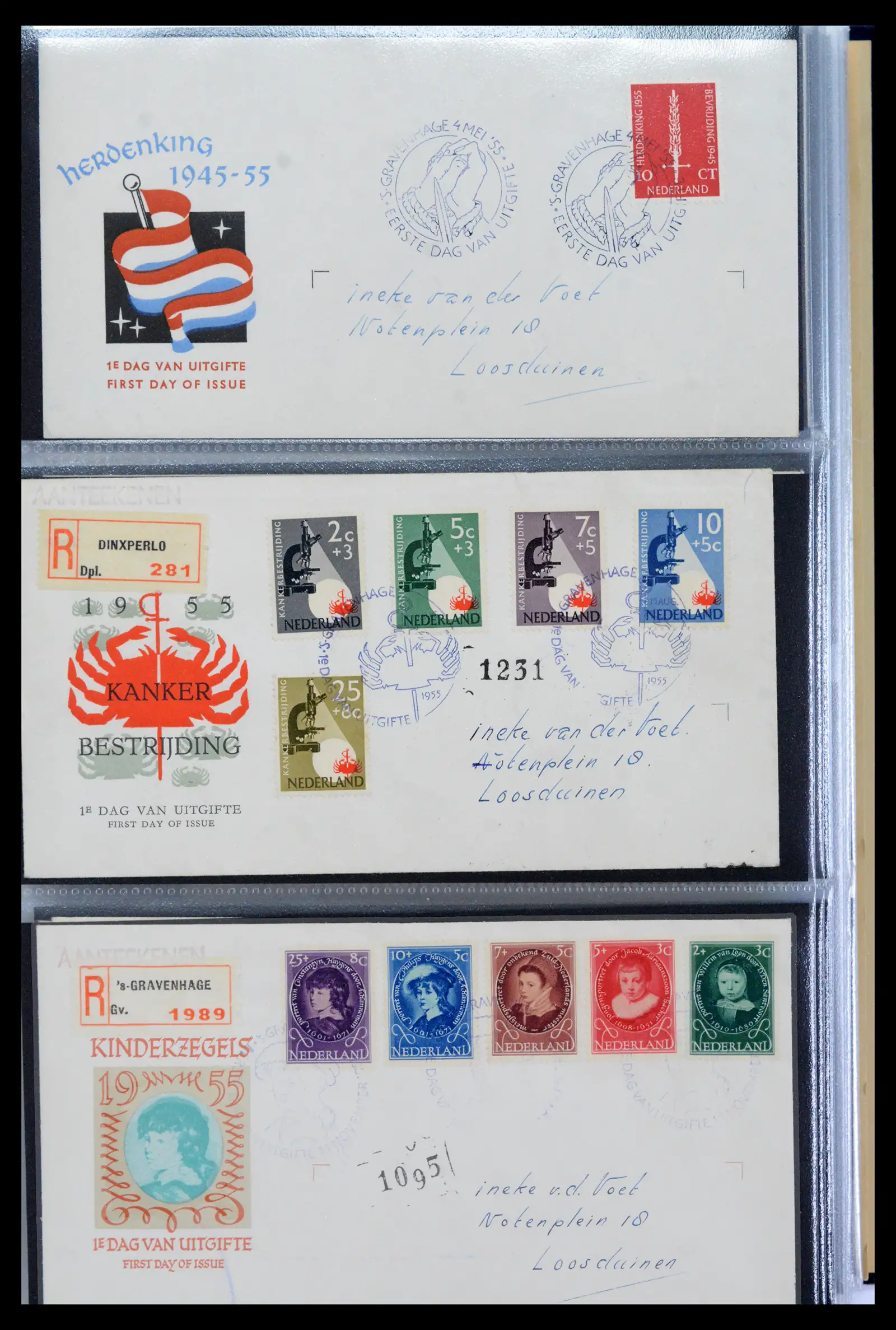 40547 0008 - Stamp collection 40547 Netherlands and territories FDC's 1948-1965.