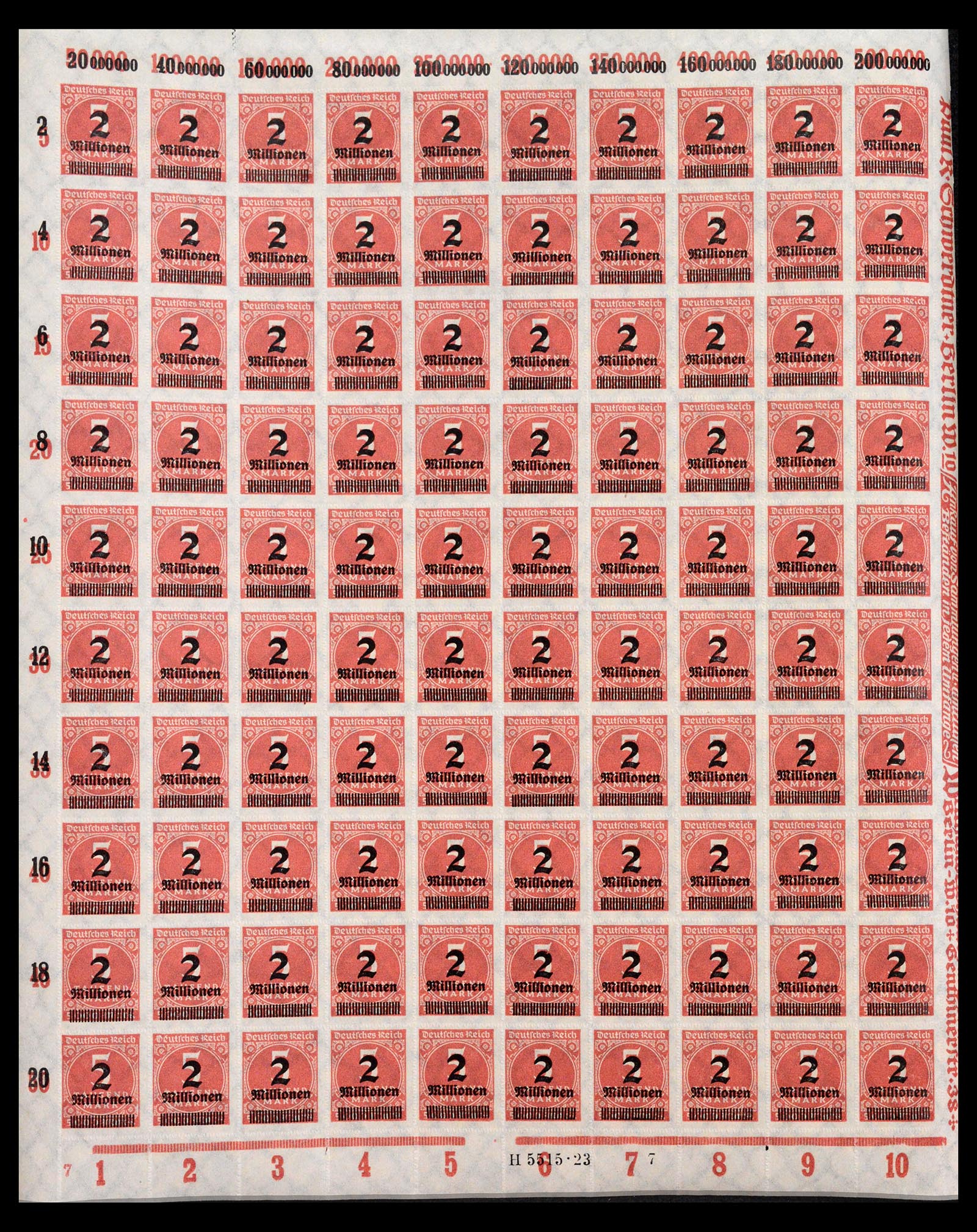 40557 0002 - Stamp collection 40557 German Reich complete inflasheets.