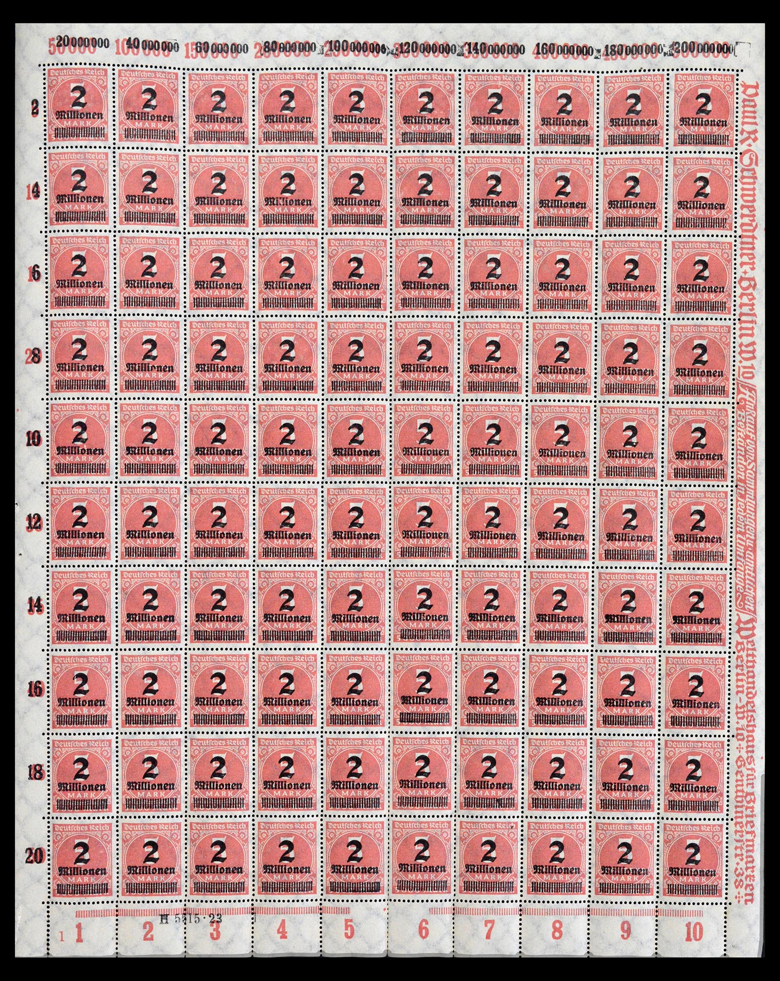 40557 0014 - Stamp collection 40557 German Reich complete inflasheets.